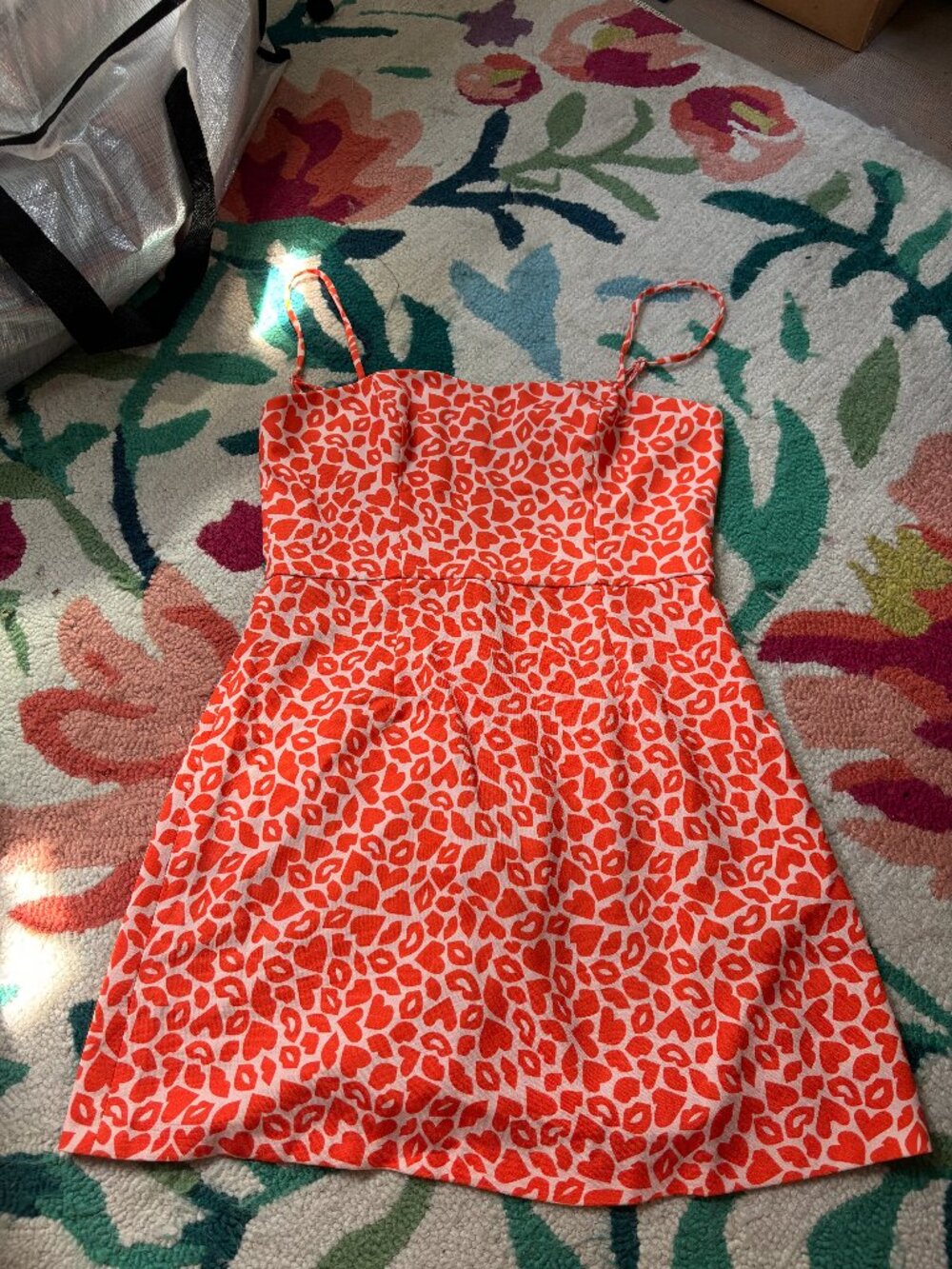 French Connection Orange Kiss print dress - size 6